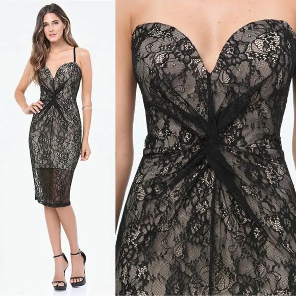 BEBE BLACK SHEILA LACE DRESS - Picture 16 of 16